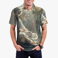 thumbnail image 5 of Yiaed Forest Meditating White TigerPrint Men's Short Sleeve Polo Shirt,Golf Polo for Men Three-Button Golf Shirt Athletic Casual Collared T-Shirt- Small, 5 of 7