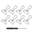 thumbnail image 1 of Uxcell 8Pcs Swivel Clasps, 1" Detachable Snap Hook with Screwdriver, Silver, 1 of 7