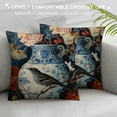 thumbnail image 3 of PRATYUS  Blue and White Porcelain Farmhouse Pillow Covers Blue Chinoiserie Vase White Sofa Cushion Cover Chinoiserie Style Accent Pillow for Sofa Couch White, 3 of 5