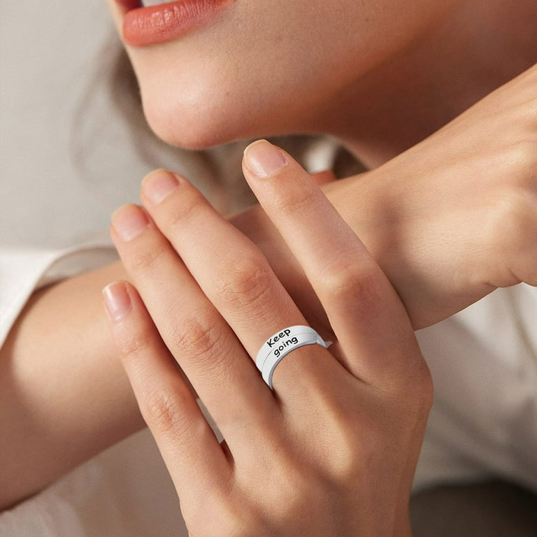 Stainless Steel Thumb Rings for Women Adjustable Chain Ring For