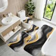 thumbnail image 5 of Black and Gold Marble Pattern Bathroom Rug Set 4 Piece,Includes Contour,Lid Cover,Bath Mat,Non-Slip Extra Soft Absorbent Washable, 5 of 5