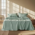 thumbnail image 1 of Juego de sábanas, ropa de cama y algodón, tamaño king, color verde, 4 piezas, 1 of 1