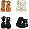 thumbnail image 2 of Toddler Baby Girls Gladiator Sandals Open Toe Rubber Sole Roman Shoes Zipper Outdoor Summer Sandals for Girls(Toddler/Little Kid), 2 of 6
