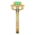 thumbnail image 3 of Halo Engagement Ring for Women - 1.335ct Simulated Green Diamond in 18K Yellow Gold Promise Ring, 3 of 6