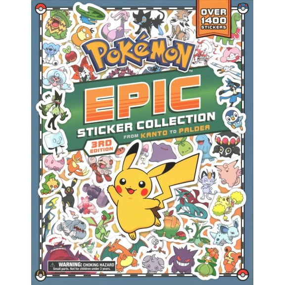 Pre-Owned Pokemon Epic Sticker Collection Pokemon Epic Sticker Collection 3rd Edition: From Kanto to Paldea: Over 1,400 Stickers!, Book 3 (Paperback)
