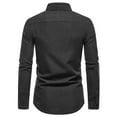 thumbnail image 4 of Aueoeo Mens Dress Shirts Long Sleeve Dress Shirts Cotton Button -Down Shirt Regular Fits Business Shackets Shirts Black L, 4 of 5