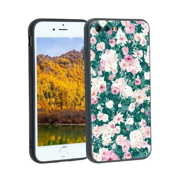 Floral-323 Phone Case, Degined for iPhone 8 Plus Case Men Women, Flexible Silicone Shockproof Case for iPhone 8 Plus
