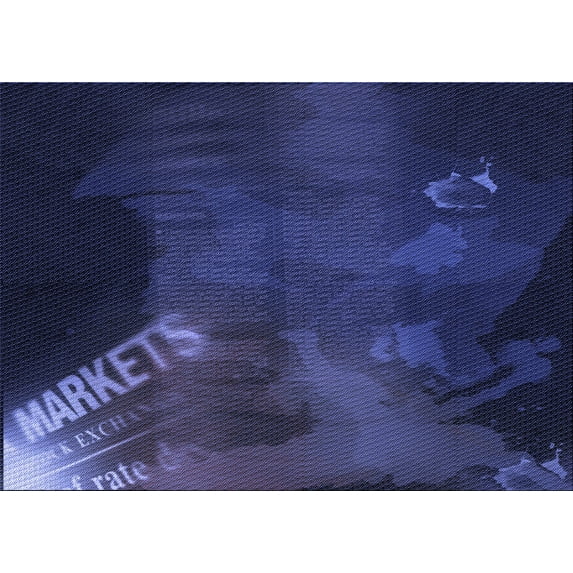 Ahgly Company Indoor Rectangle Patterned Royal Blue Area Rugs, 8' x 12'