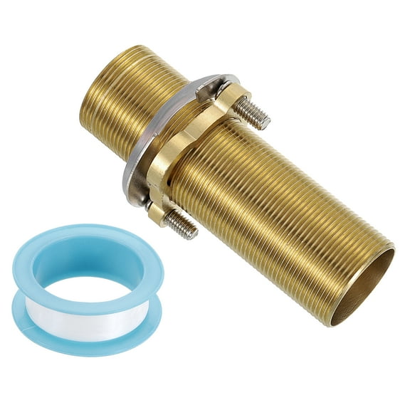 Uxcell Faucet Mount Extension Shank 4"x 1.25" Brass Pipe Faucet Extension Lengthen Fixed High Foot Faucet Fittings for Basin