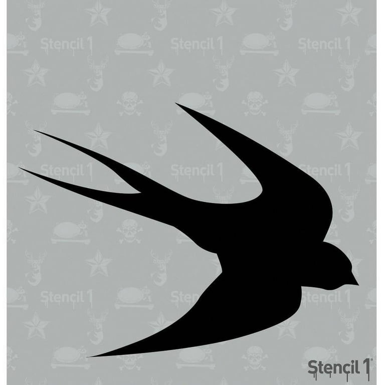 Fancy Bird Silhouettes Stencil 6-pack | Stencil 1