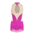 thumbnail image 4 of Sholeno Womens Sleeveless Tassel Fringe Latin Leotard Tango Chacha Bodysuit Figure Skating Dress Hot Pink M, 4 of 5