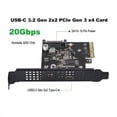 thumbnail image 5 of Tarjeta de Expansión USB-C 3.2 Gen 2x2 PCI-e Gen 3 X4 Type-C Chipset ASMedia ASM3242 de 20 Gbps con Alimentación de 15 Pines, 5 of 5
