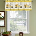 thumbnail image 4 of Bee Truck Valances for Windows, Decorative Rod Pocket Window Valance Curtains, Yellow Honey Daisy Floral Patterned Plaid Short Curtain Drapes for Kitchen/Bathroom/Living Room, 2 Panels, 60" W x 18" L, 4 of 8