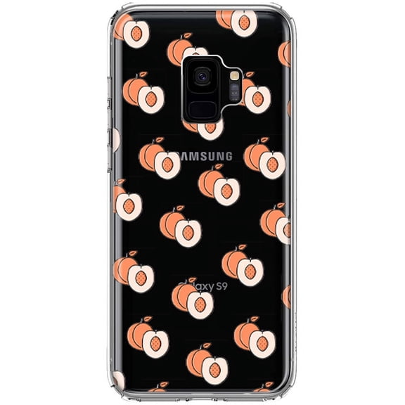 MUNDAZE For Samsung Galaxy S9 Polka Dot Peaches Design Double Layer Phone Case Cover