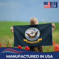 thumbnail image 3 of Drapeau Extérieur US Navy (4x6ft) par DreamController - Polyester Durable et Résistant à la Décoloration, Double Piqûre, Oeillets en Laiton - Drapeau des Branches Militaires des É.-U. Imprimé HD - Fabriqué aux É.-U., 3 of 6