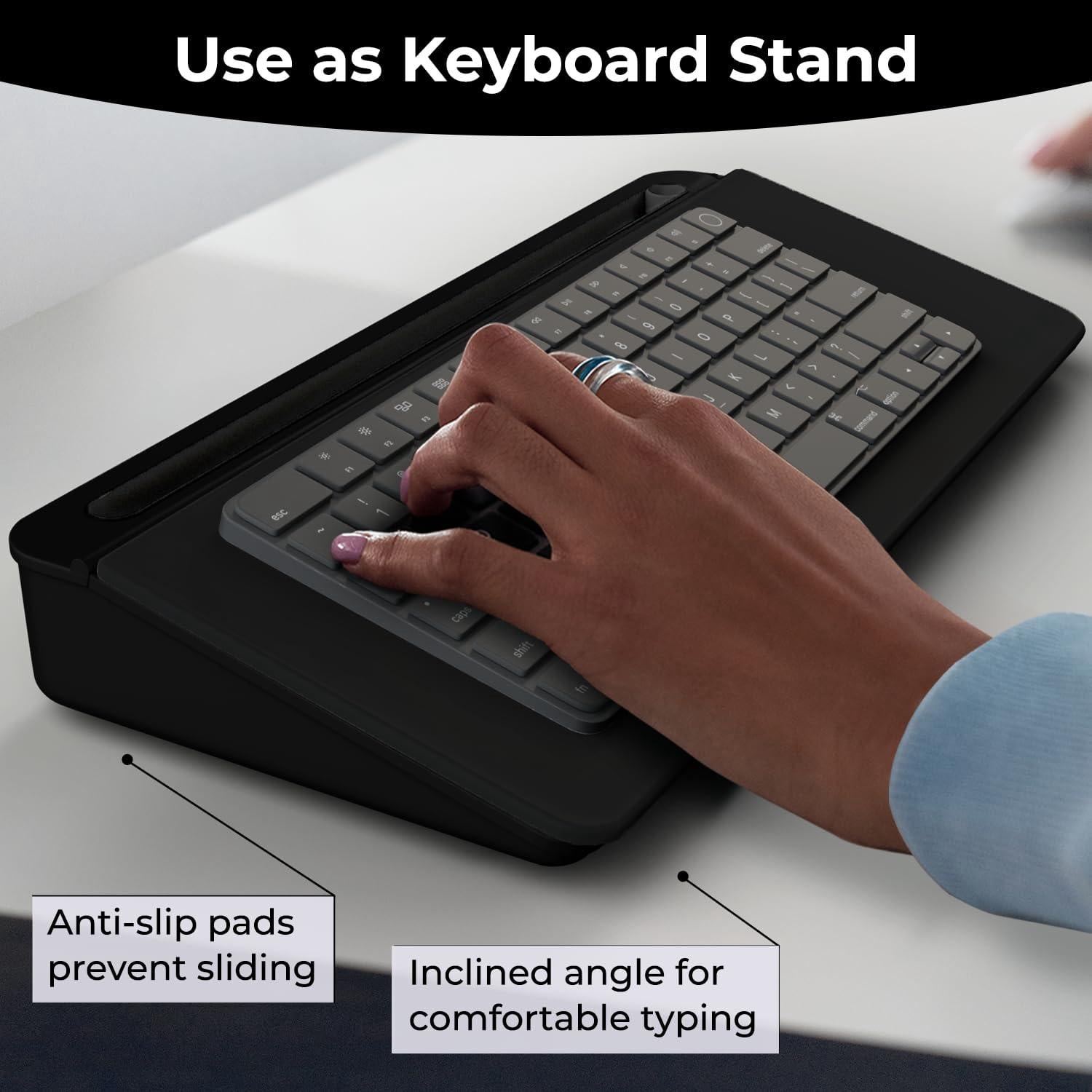 Black Glass Desktop Whiteboard With Storage - Dry Erase Board  Work Desk Organizers Computer Stand Home Office Accessories Workspace Buddy + 3 Markers