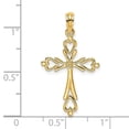 thumbnail image 3 of FB Jewels 14K Yellow Gold Cross Cut Out with Heart Ends Pendant, 3 of 4
