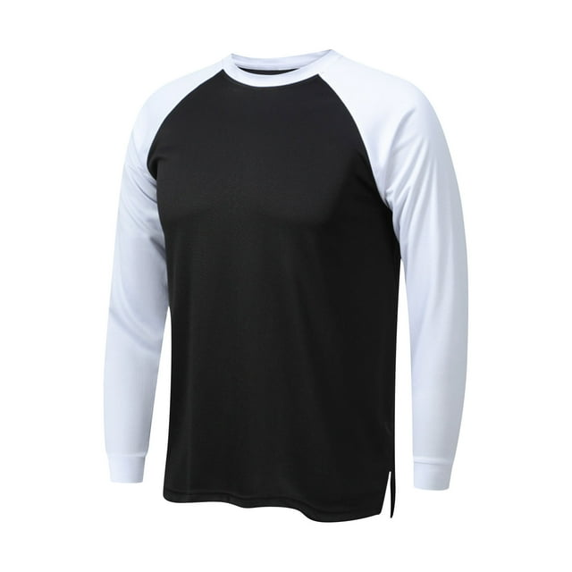 zbxnLI Chandails à Manches Longues pour Hommes T-Shirts Athlétiques Gym Entraînement Course Col Rond T-Shirts de Base pour Hommes