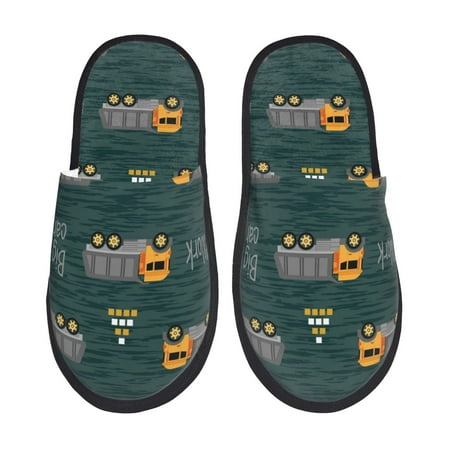 Balery Big Machine Slient Indoor Furry Fleece Comfort House Shoes Soft Non-Slip Home Shoes Cotton slippers House Slippers-- Large