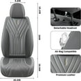 thumbnail image 4 of Florich Car Seat Covers Full Set, Luxury Design Front and Rear Seat Protectors, Universal Auto Interior Accessories Fit for Most Cars, Gray, 4 of 8