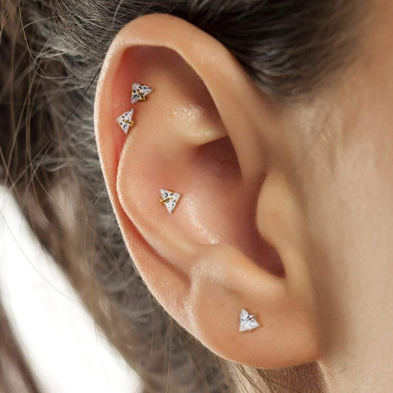 Lip piercing shop clear stud