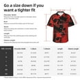 thumbnail image 4 of JUNZAN Red And Black Abstract Skull Pattern Hawaiian Shirt for Men,Summer Beach Casual Short Sleeve Button Down Shirts-Large, 4 of 5