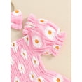 thumbnail image 6 of Bagilaanoe Newborn Baby Girl Summer Rompers Dress Daisy Print Short Sleeve Bodysuits + Headband 3M 6M 12M 18M Infant Patchwork A-line Dresses, 6 of 6