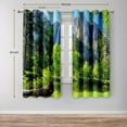 thumbnail image 2 of Mountains Forest Blackout Curtains Jungle Green Trees River in Bright Sunshine Nature Scenery Decor Bedroom Living Room Darkening Grommet Window Drapes 2 Panel Set, 52"x63", 2 of 6