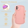thumbnail image 5 of for iPhone 11 Case 6.1 Inch Curly Wave Frame Phone Case Cute Design Color Aesthetic Phone Case Soft TPU Shockproof Protective Bumper Case Cover for Girls, Pink, 5 of 14