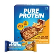 Pure Protein Bars, Chocolate Peanut Butter, 20g Protein, Gluten Free, 1.76 oz, 12 Ct