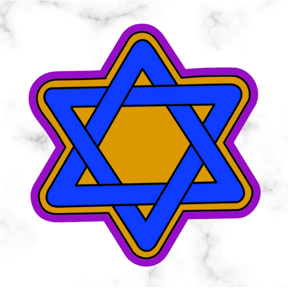Star of David Cookie Cutters with Stamp Size Option