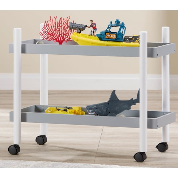 Mainstays Kids 2-Tier Storage Cart, Gray
