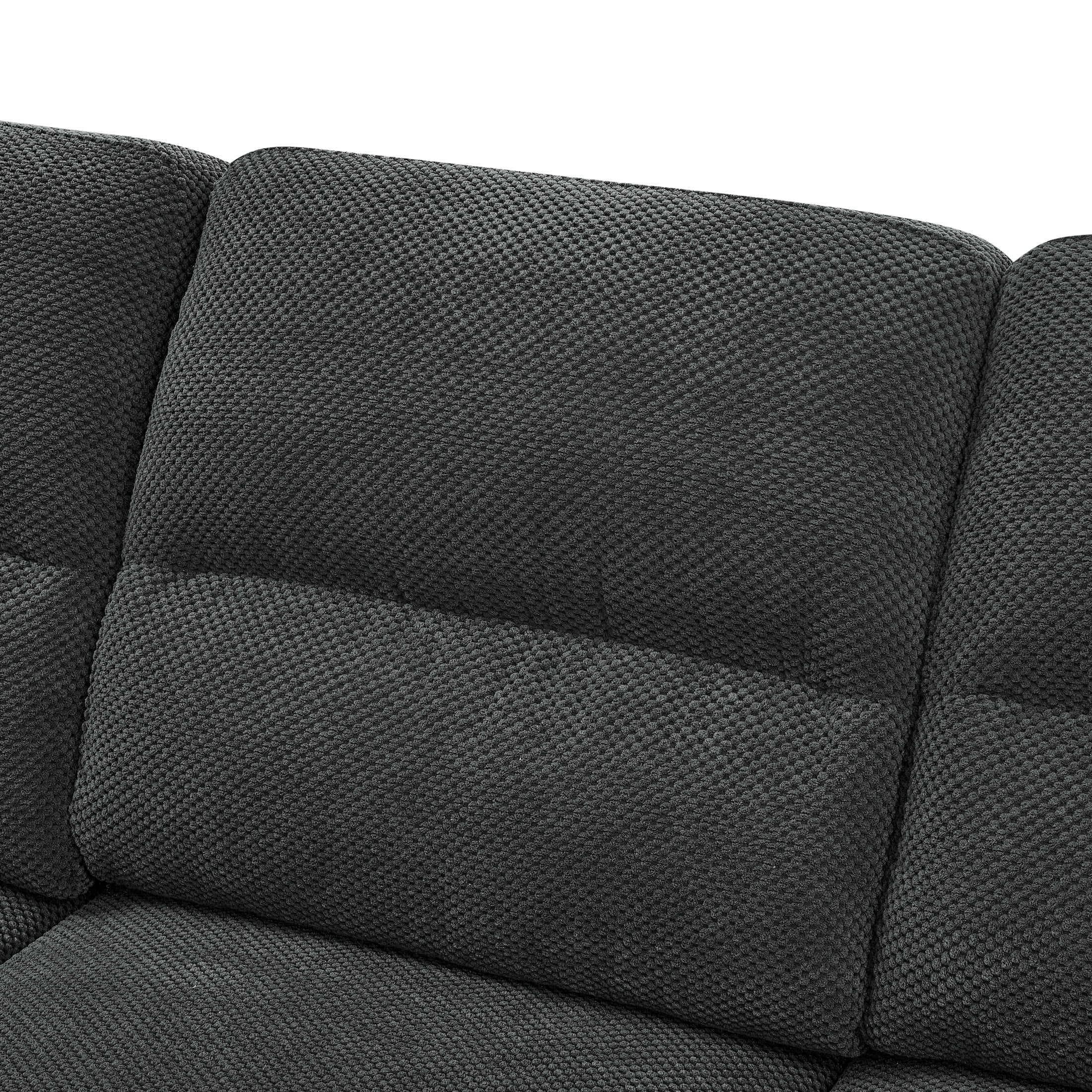 Noble House 81" Modern 3-Seater Sofa, Textured Polyester Upholstery, Pillow Top Arms, Dark Gray