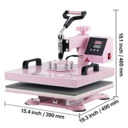 BENTISM Heat Press Machine 6 in 1, 15X15 Combo Digital Multifunctional Sublimation Heat Transfer Machine, 360 Degree Rotation Swing Away Heat Press for Printing T Shirts Hat Mug Cap Plate 1050W