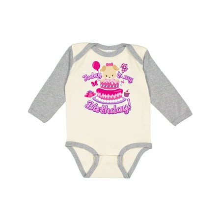 

Inktastic Today is my Birthday Puppy (pink) Gift Baby Girl Long Sleeve Bodysuit