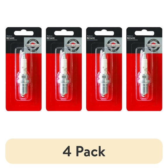(4 pack) Briggs & Stratton Replacement Small Engine Spark Plug 5092, Replaces RC14YC, RC12YC