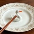 thumbnail image 4 of Ceramic White Swan Figurines Toppers, Porcelain Figurine Luxurious White Decoration, Modern Minimalist Art Knick Knacks for Home Office Dresser Shelf Shelves Fireplace Decor, 4 of 6