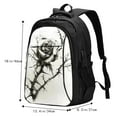 thumbnail image 5 of Disketp Black And White Rose Travel Laptop Backpack, Laptops Backpack with USB Charging Port, Water Resistant Computer Bag Gift for Men & Women, 5 of 7