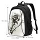thumbnail image 5 of Balery Black And White Rose Mochila con carga USB para hombre y mujer - Mochila impermeable y antirrobo para portátil con puerto USB para viajes, trabajo, estudios y universidad, 5 of 7