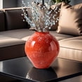 thumbnail image 4 of Florero rojo de cerámica, florero de cerámica de escritorio, floreros modernos, floreros decorativos para centro de mesa, entrada, restaurante, L, 4 of 6