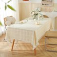 thumbnail image 1 of Xiao Hua 1 pieza de mantel de comedor de tela rectangular a cuadros amarillo claro, impermeable y a prueba de polvo, para mesa de comedor y mesa de café, decoración de 180 * 140 cm, 1 of 5