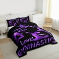 thumbnail image 3 of Homewish Gymnastics Dancing Lovers Bedding Comforter Set,Girls Gymnastic Sports Twin Comforter Sets,Purple Sequin Print Bedding Set For Kids,Ultra Soft Home Decor Reversible,2 Pieces, 3 of 8
