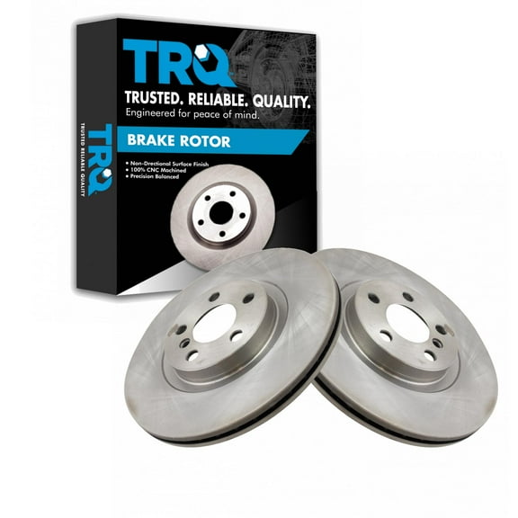 TRQ Front Brake Rotors Set Vented Fits Select 2016-2019 BMW X1 2018-2020 X2 2017-2020 Mini Cooper Countryman