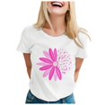 thumbnail image 1 of TSADFHJI T-Shirts pour Femmes Tendance 2024 Coton T-Shirt Imprimé pour Femmes à Manches Courtes Col Rond Haut Blouse S Blanc, 1 of 5