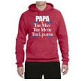 thumbnail image 2 of Wild Bobby,Papa The Man The Myth The Legend Best Daddy Father Gift, Father's Day, Unisex Graphic Hoodie Sweatshirt, Vintage Heather Red, Medium, 2 of 3