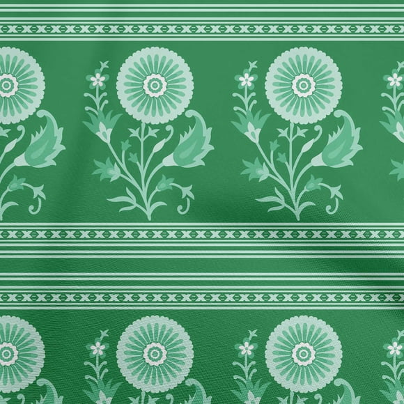oneOone Viscose Chiffon Green Fabric Maxican Floral Diy Clothing Quilting Fabric Print Fabric By Yard 42 Inch Wide