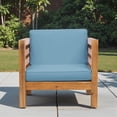 thumbnail image 3 of Tcbosik Outdoor Patio Club Chair with Cushion, Armchair with Wood Frame, Modern Lounge Chair, Leisure Chair for Porch, Garden, Backyard, Easy Assembly, Pecan+Blue, 3 of 11