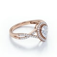 thumbnail image 3 of JeenMata Milgrain Halo 1.75 Carat Pear Cut Moissanite Infinity Twisted Shank Pave Engagement Ring In 18K Rose Gold Plating for Women, 3 of 7