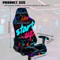 thumbnail image 5 of SCRAWLGOD Neon Graffiti Pattern Black Gaming Chair Cover Set of 4, Washable High Back Computer Chair Slipcover with Elastic Bottom Universal Desk Chair Seat Protector with Armrest Cover, 5 of 7