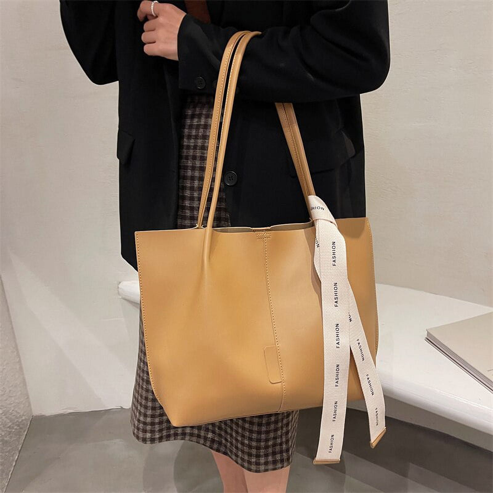 Cocopeaunt Womens Big Size Tote Bags Luxury Soft Leather Shoulder Bag Simple Brand Designer Handbag Female New Large Capacity Shopping Bag, Adult